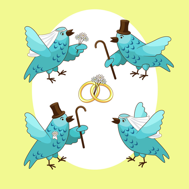 Bird's wedding - Вектор,изображение