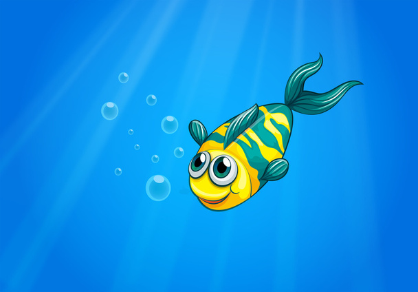A fish swimming in the sea - Vector, afbeelding
