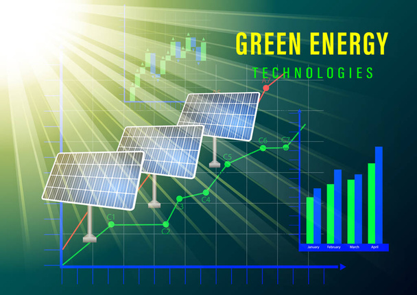 Zelená energie nápis - Vektor, obrázek