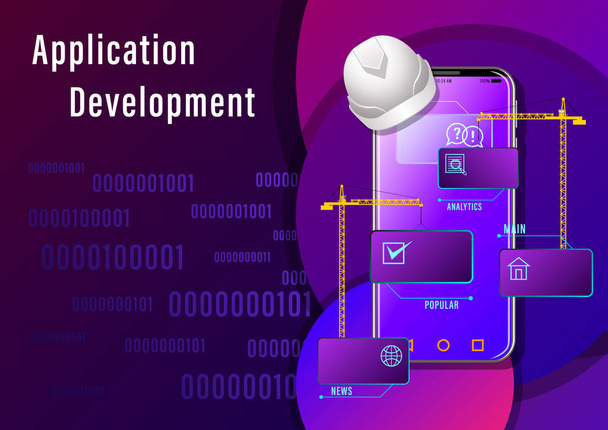 Banner de desarrollo de aplicaciones
 - Vector, Imagen