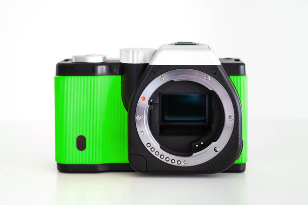 Front view of generic non branded mirrorless photo camera body n - Photo, Image
