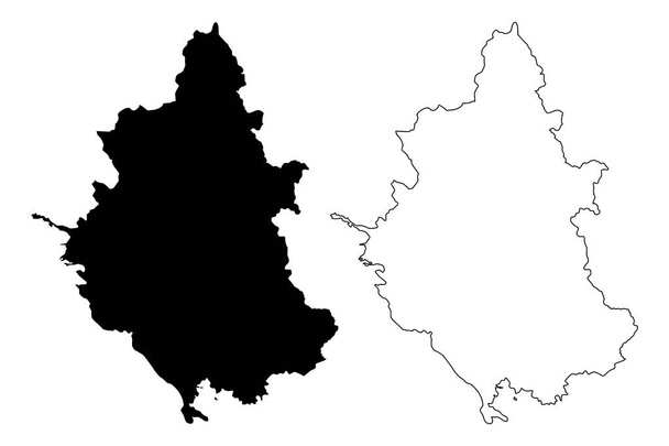 Περιφέρεια Ηπείρου (Ελλάδα, Ελληνική Δημοκρατία, Hellas) Χάρτης απεικόνιση διανυσματικού σχεδίου, σκίτσο της ηπείρου χάρτη - Διάνυσμα, εικόνα