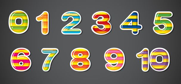 Colorful numbers - Vector, Image