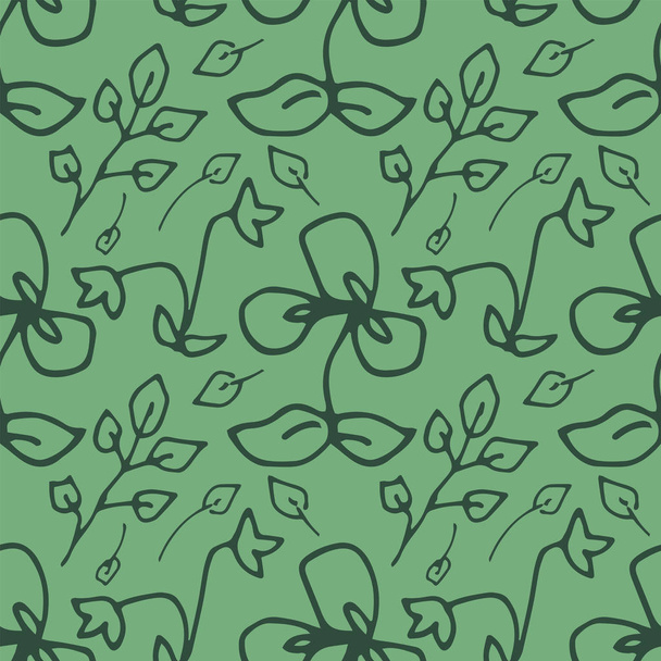 Flowers and leaves seamless pattern - Vecteur, image