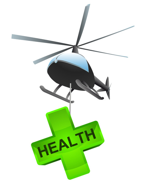 isolated health cross helicopter transport vector - Vector, Image