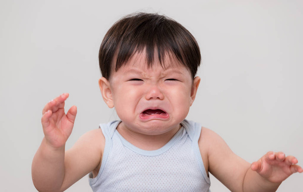 Asian Baby cry and feel sad - Фото, изображение