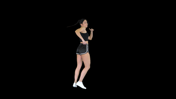 RNB lány rövidnadrág séta tánc, Alpha Channel - Felvétel, videó