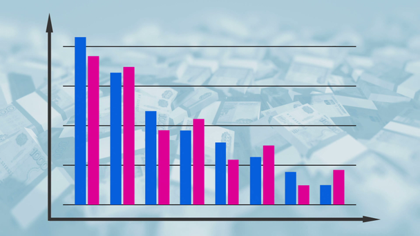 Bar graph chart diagram animation - Footage, Video