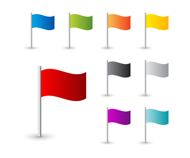 Collection of map pin flags - Vektor, Bild