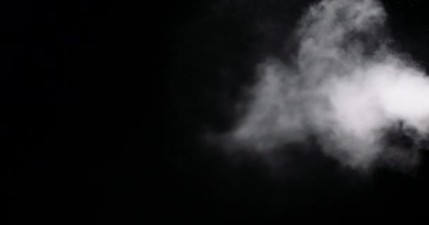 黒い背景に隔離された白い煙の道 - 映像、動画