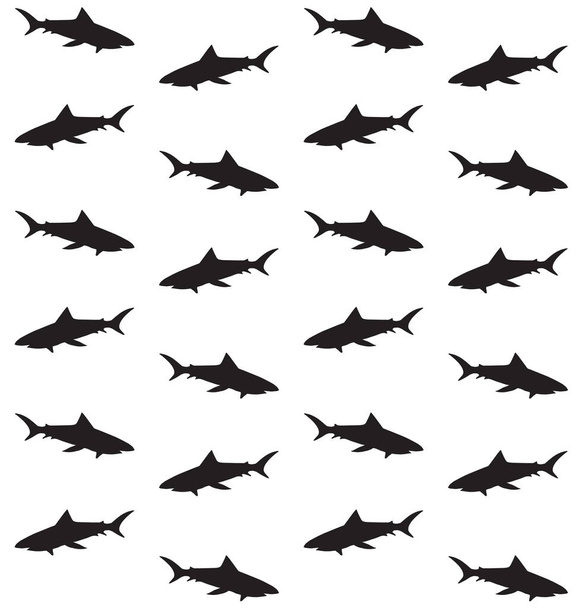 Vector seamless pattern of shark silhouette  - Vektor, kép