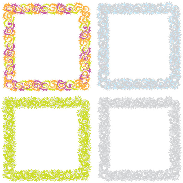 Set of frames with abstract elements - Vector, imagen