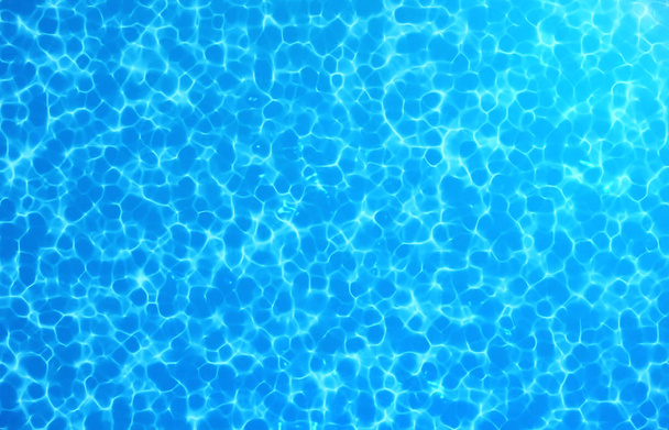 Water caustic background. Pure, clean blue water in the pool. 3D illustration - Photo, Image