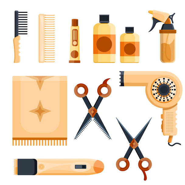 juego de logotipo de peluquería
 - Vector, Imagen