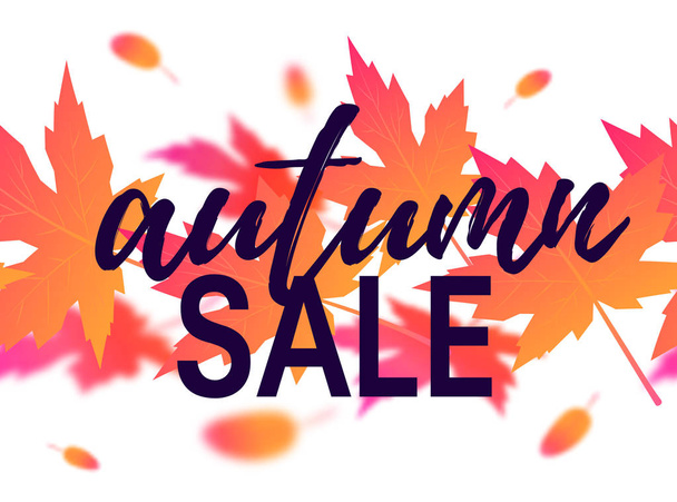 Autumn sale promotion design in flat style - ベクター画像