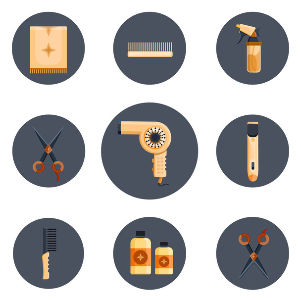 juego de logotipo de peluquería
 - Vector, Imagen