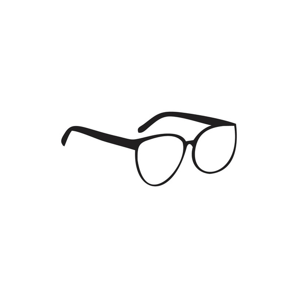 modern and classic glasses or eyeglasses for fashion or drawing black and white illustrations logo symbol silhouette - Vector, Image