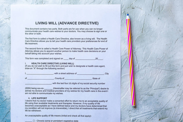 Living Will Advance Directive - Photo, Image