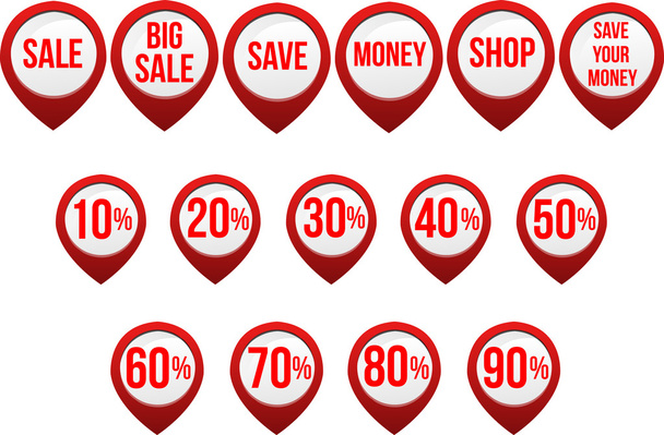 Set of sale icons - Vector, afbeelding