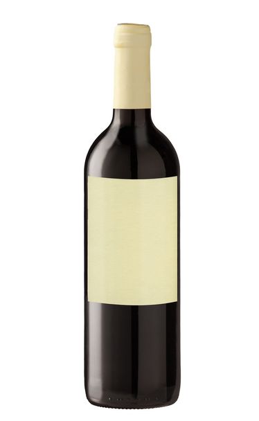 Frasco de vinho tinto isolado com rótulo em branco
. - Foto, Imagem