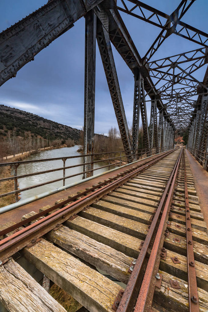 iron bridge over the river - 写真・画像