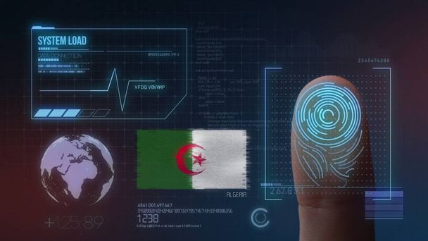 指紋生体認証識別システム。アルジェリア N - 写真・画像