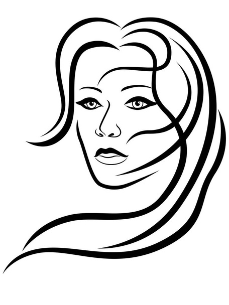 Abstract attractive woman with sensual face - Vector, Image