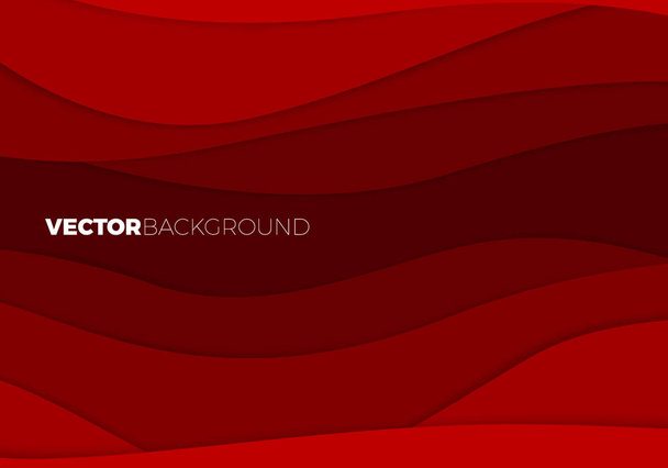 Vector red paper background with cut out holes - Vector, Image