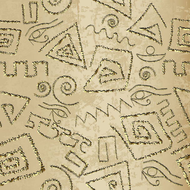 Древний гранж 3d греческий вектор бесшовный шаблон. Орнаментальный триб
 - Вектор,изображение