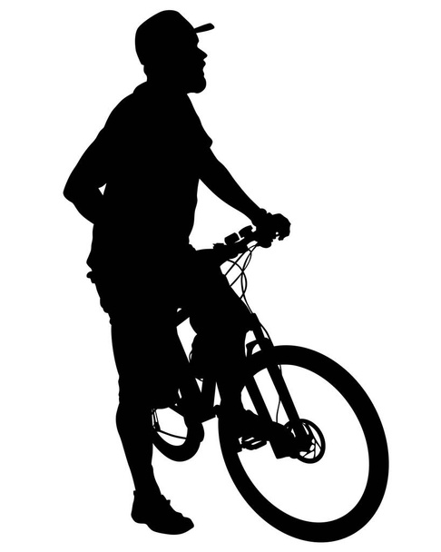 Sport people whit bike on white background - Vektori, kuva