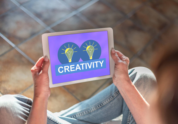 Creativity concept on a tablet - Foto, Imagen