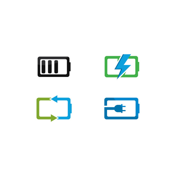 Battery logo vector icon illustration - Vector, Image