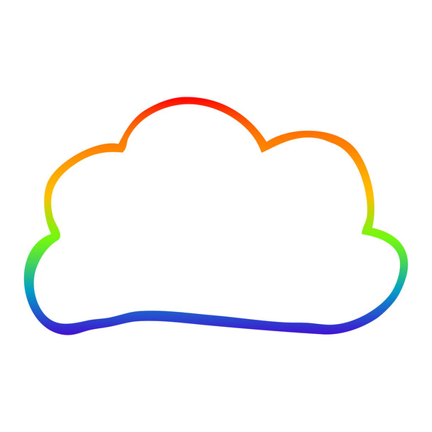 regenboog gradiënt lijntekening cartoon weer wolk - Vector, afbeelding