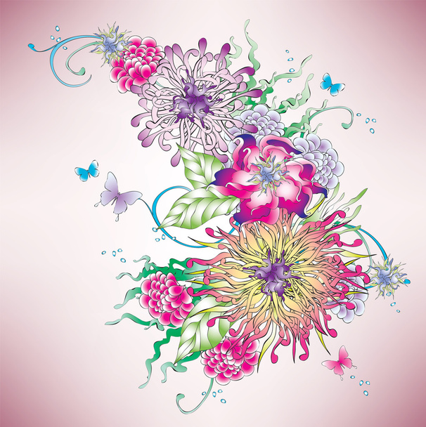 Composição de flores vetoriais
 - Vetor, Imagem