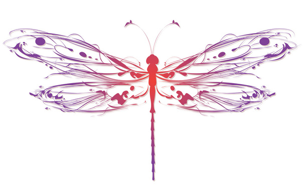 Abstract colorful dragonfly - Vector, Image