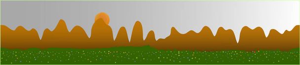 White neutral sky, and mountains landscape.  - Vector, Image