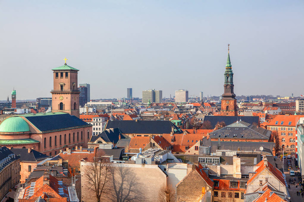 Luchtfoto van het centrum van Kopenhagen - Foto, afbeelding