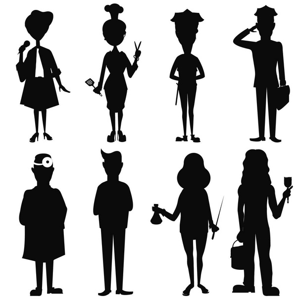 Set silhouette people  - Vector, Image