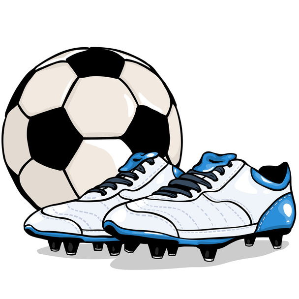 Векторний футбольний м'яч і чоботи
 - Вектор, зображення