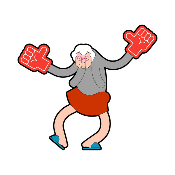 Ventilatore nonna con braccio in schiuma. nonna Vettore isolato fanatico il
 - Vettoriali, immagini