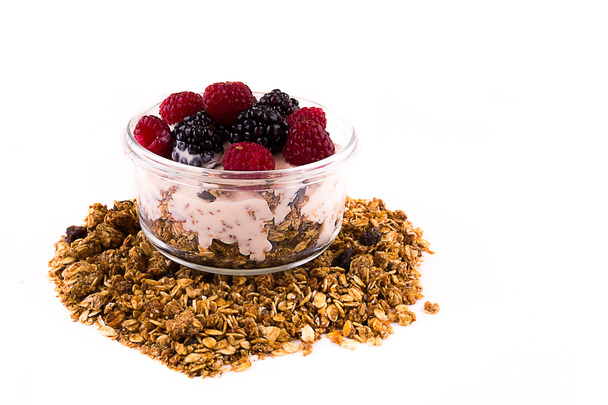 Yogurt with muesli and berries - Fotó, kép