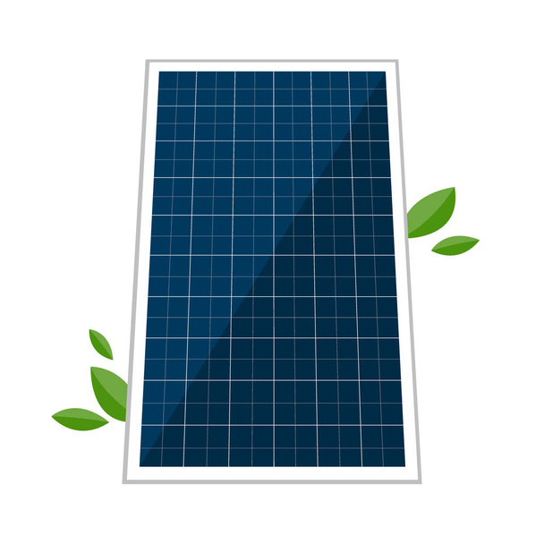 Aurinkopaneeli ja abstrakteja vihreitä pesiä. Vihreiden vaihtoehtoisten uusiutuvien energialähteiden vektorikonseptisuunnittelu, sähköteknologia
 - Vektori, kuva