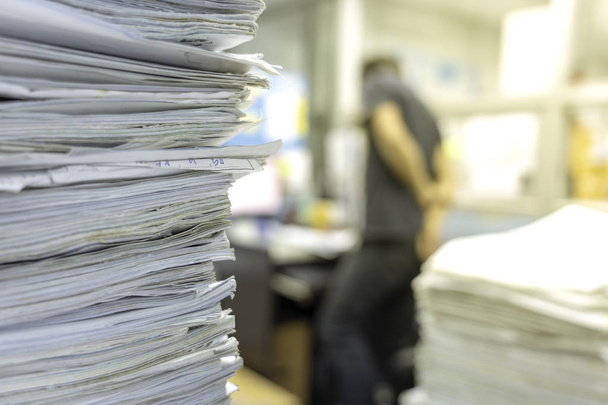 stack of documents on desktop in office. - Photo, Image