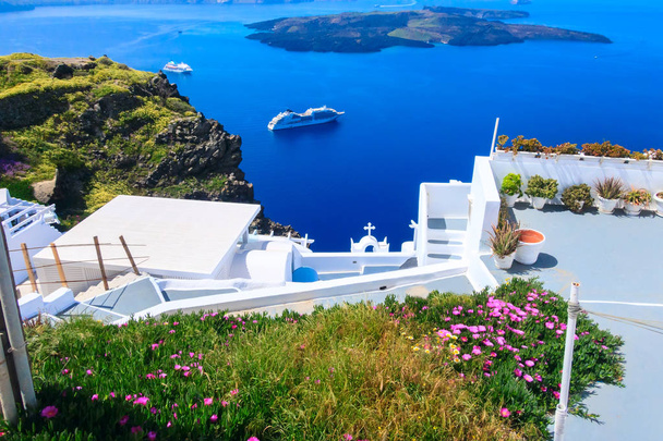 Domy Santorini wyspa w Grecji - Zdjęcie, obraz