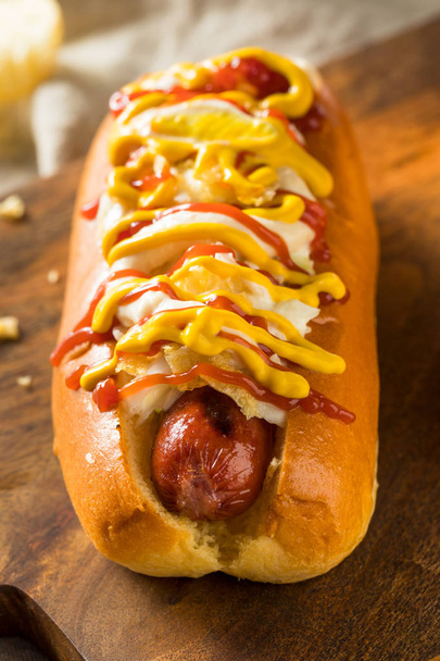 Homemade Colombian Hot Dogs with Chips - Photo, Image