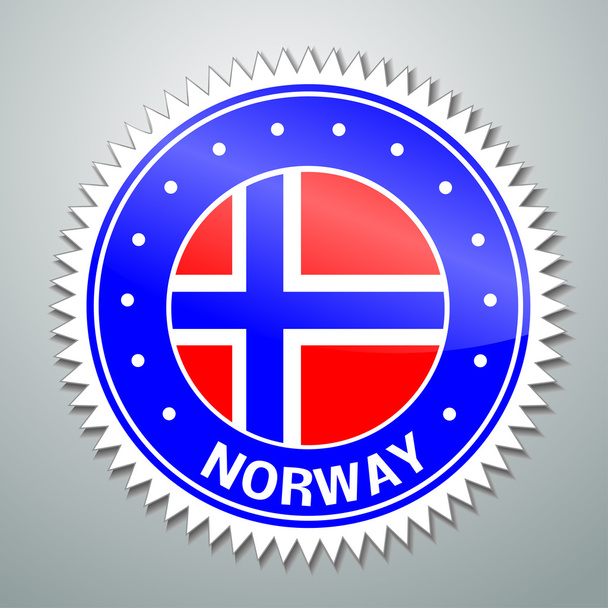 Norveç bayrağı etiketi - Vektör, Görsel
