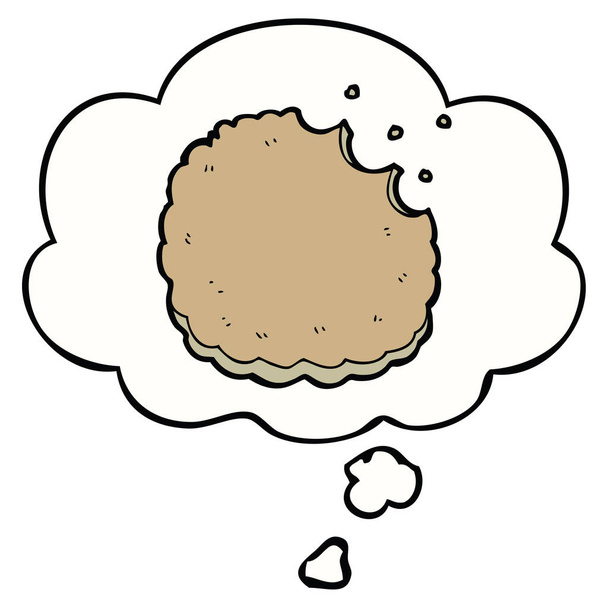 cartoon biscuit and thought bubble - Vector, Image