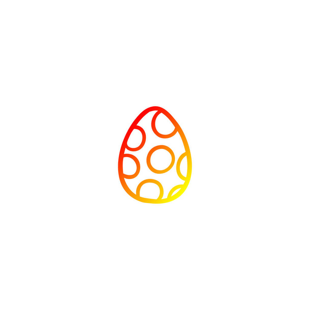 warm gradient line drawing cartoon painted easter egg - Vector, Image