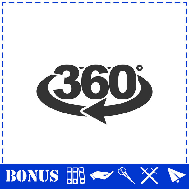 360 stopni ikona płaskie - Wektor, obraz