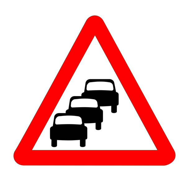 Queuing Traffic Sign Isolated - Vector, Image